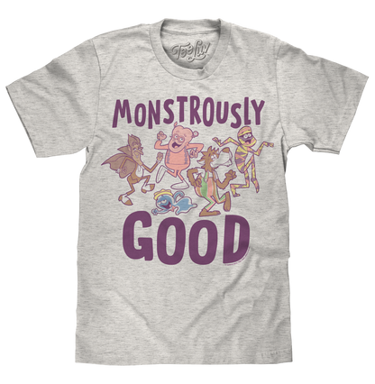 Monstrously Good General Mills Cereal Monster Cartoon Mascots Mens T Shirt Heather Oatmeal