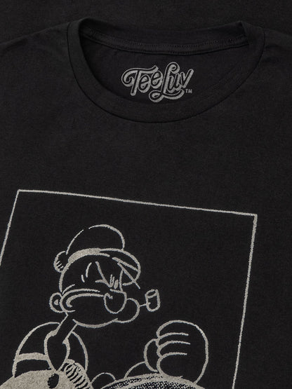 Popeye The Sailor Man Salty Mens T Shirt Black