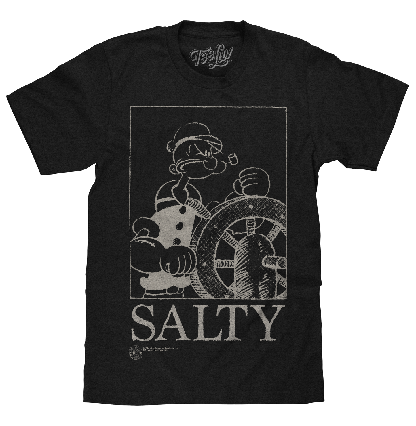 Popeye The Sailor Man Salty Mens T Shirt Black
