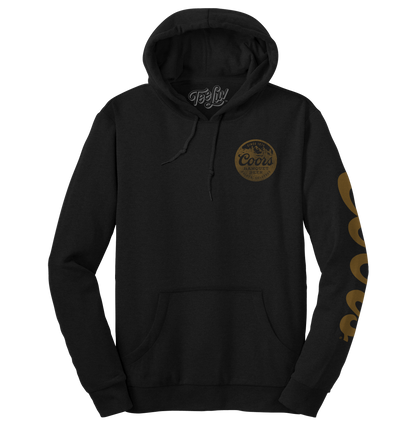 Coors Banquet Beer Double Sided with Sleeve Print Hooded Sweatshirt Hoodie Black