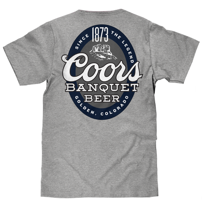 Coors Banquet Since 1873 Front and Back Print Mens T Shirt Athletic Heather Gray