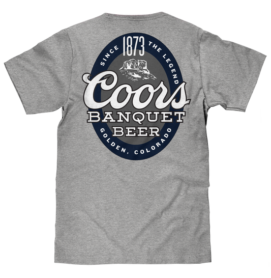 Coors Banquet Since 1873 Front and Back Print Mens T Shirt Athletic Heather Gray
