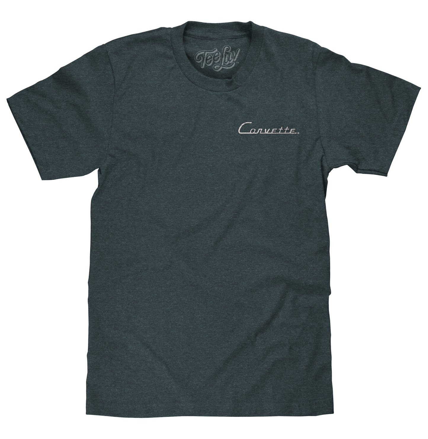 Chevy Corvette C1 Front and Back Print Mens T Shirt Navy Blue Heather