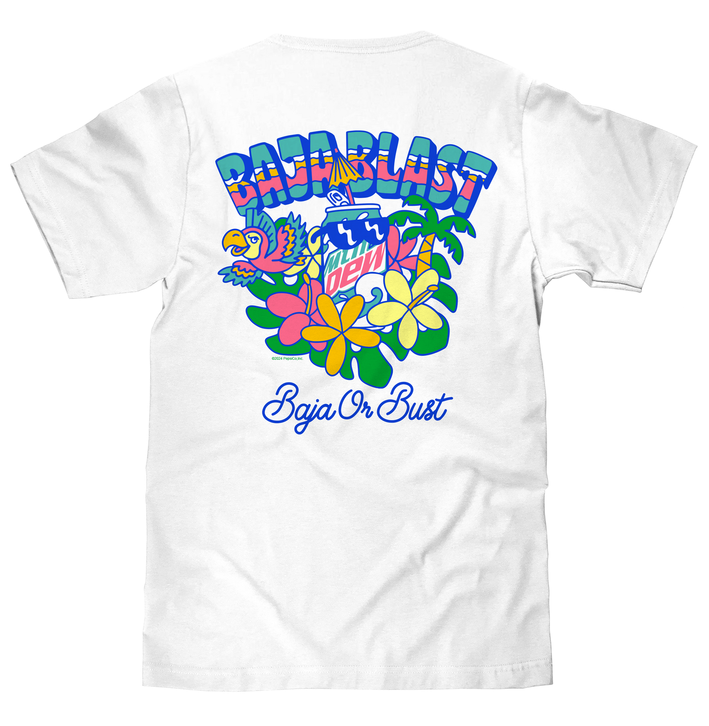 Mtn Dew Baja Blast Soda Tropical Mens T Shirt White