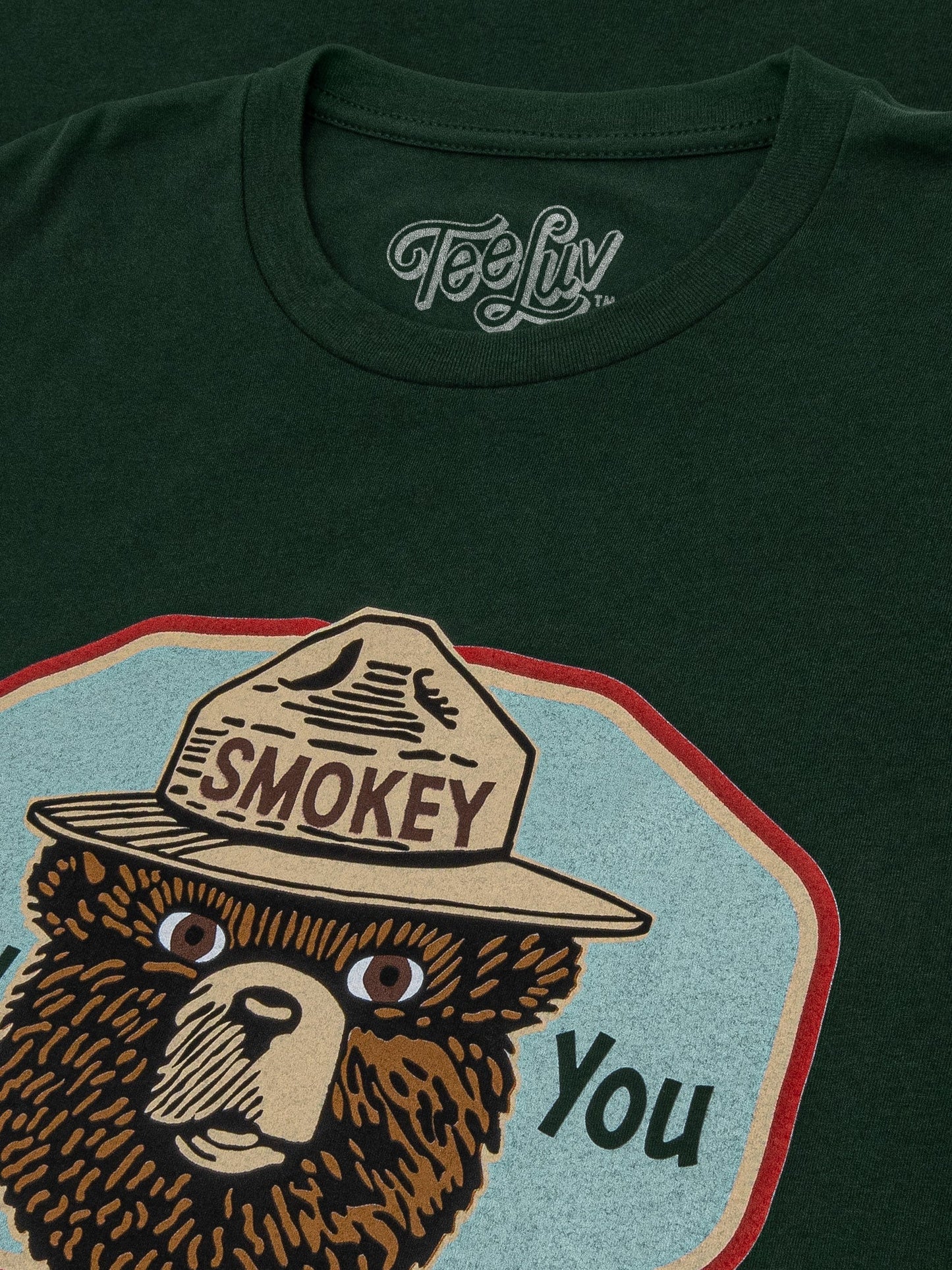 Smokey Bear Only You Can Prevent Wildfires Mens T Shirt Forest Green