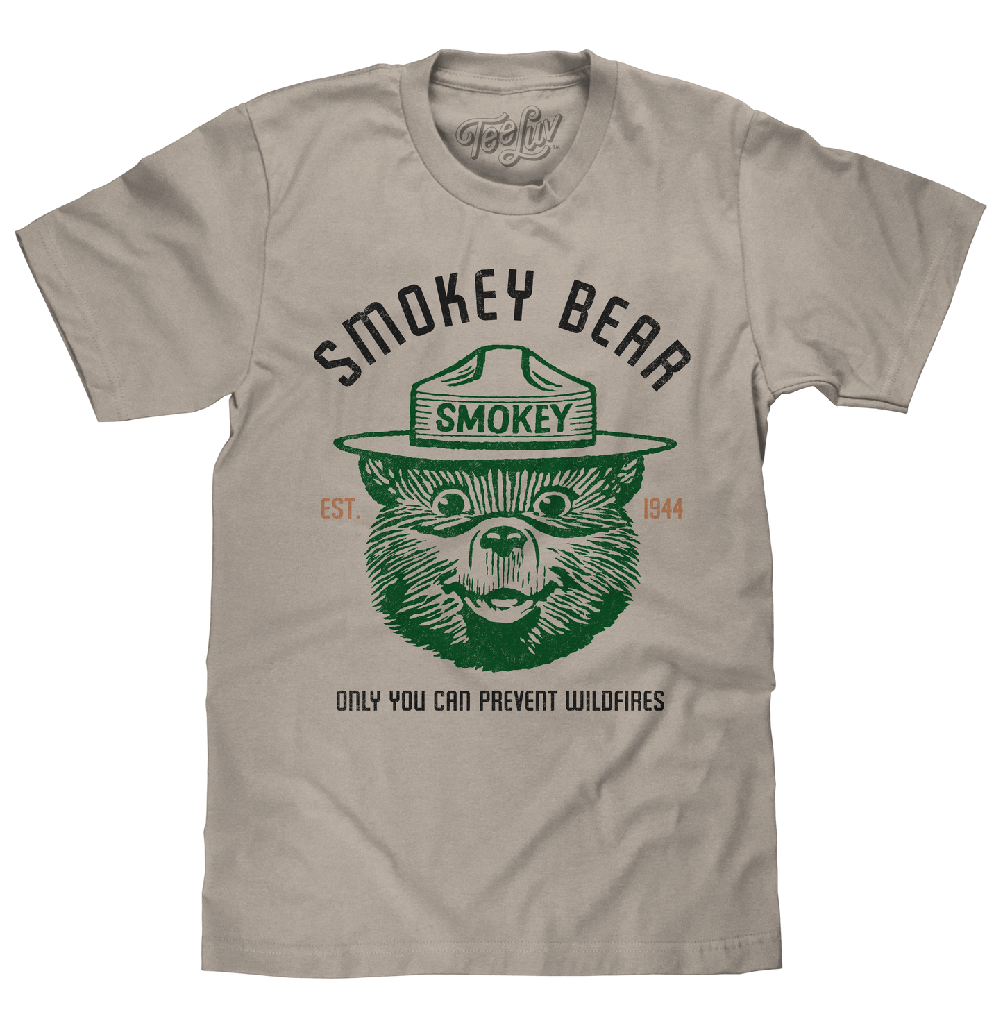 Est 1944 Smokey Bear Shirt Only You Can Prevent Wildfires Mens T Shirt Light Gray