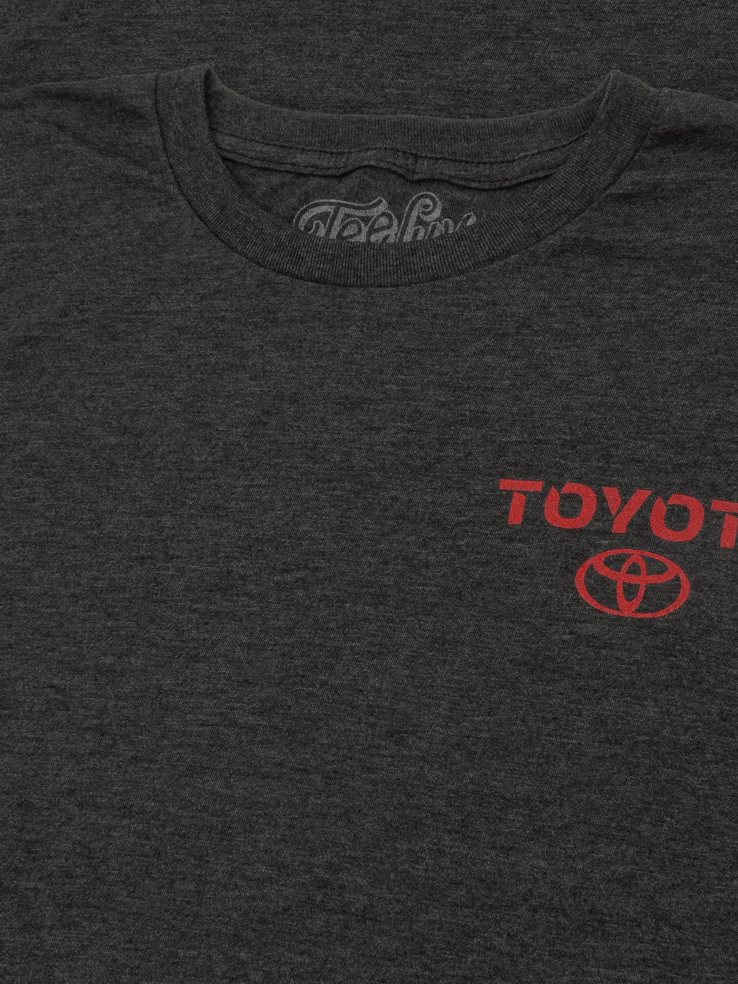 Toyota Drive Your Dreams Left Chest Front and Back Logo Mens T Shirt Charcoal Heather