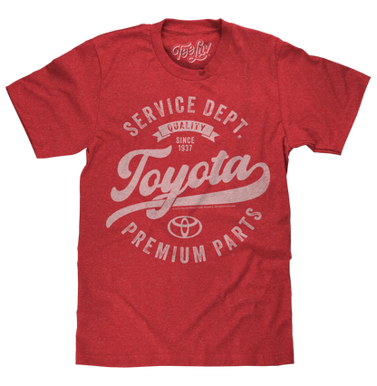 Toyota Service Department Premium Parts Mens T Shirt Heather Red