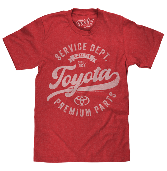 Toyota Service Department Premium Parts Mens T Shirt Heather Red
