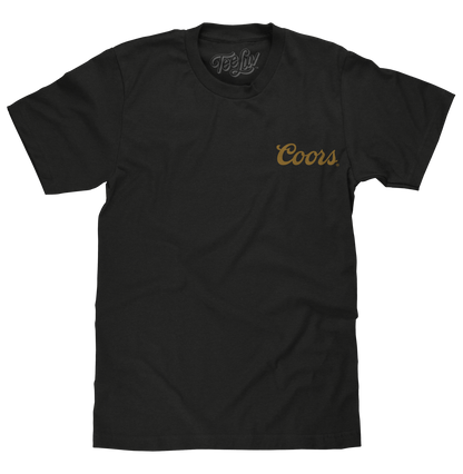 Coors Banquet Beer Double Sided Brewery Logo Mens T Shirt Vintage Black