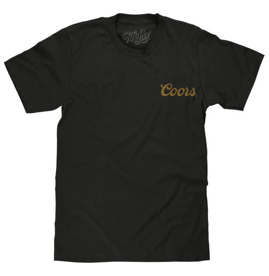 Coors Banquet Beer Double Sided Brewery Logo Mens T Shirt Vintage Black