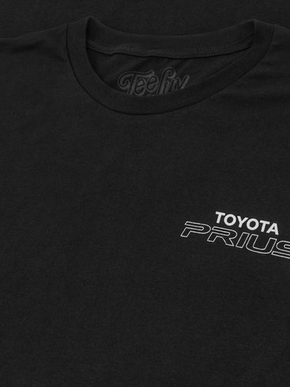 Toyota Prius Passion for the Planet Front and Back Print Mens T Shirt Black