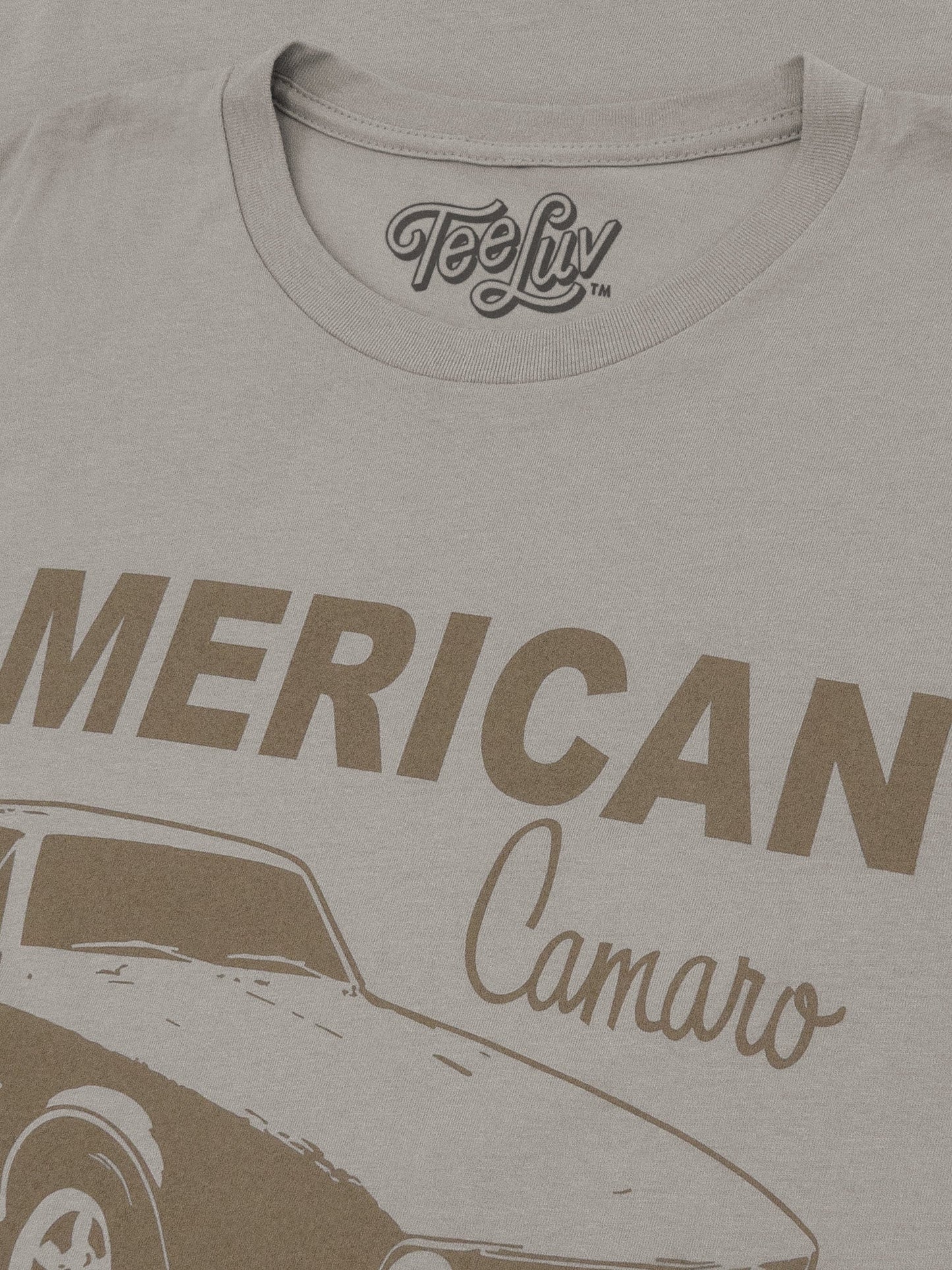 Chevrolet Camaro Faded American Muscle Graphic Mens T Shirt Light Gray