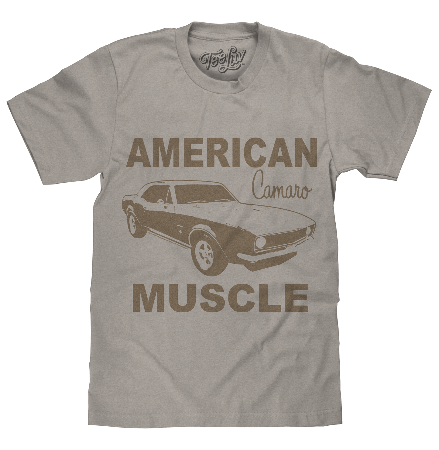 Chevrolet Camaro Faded American Muscle Graphic Mens T Shirt Light Gray