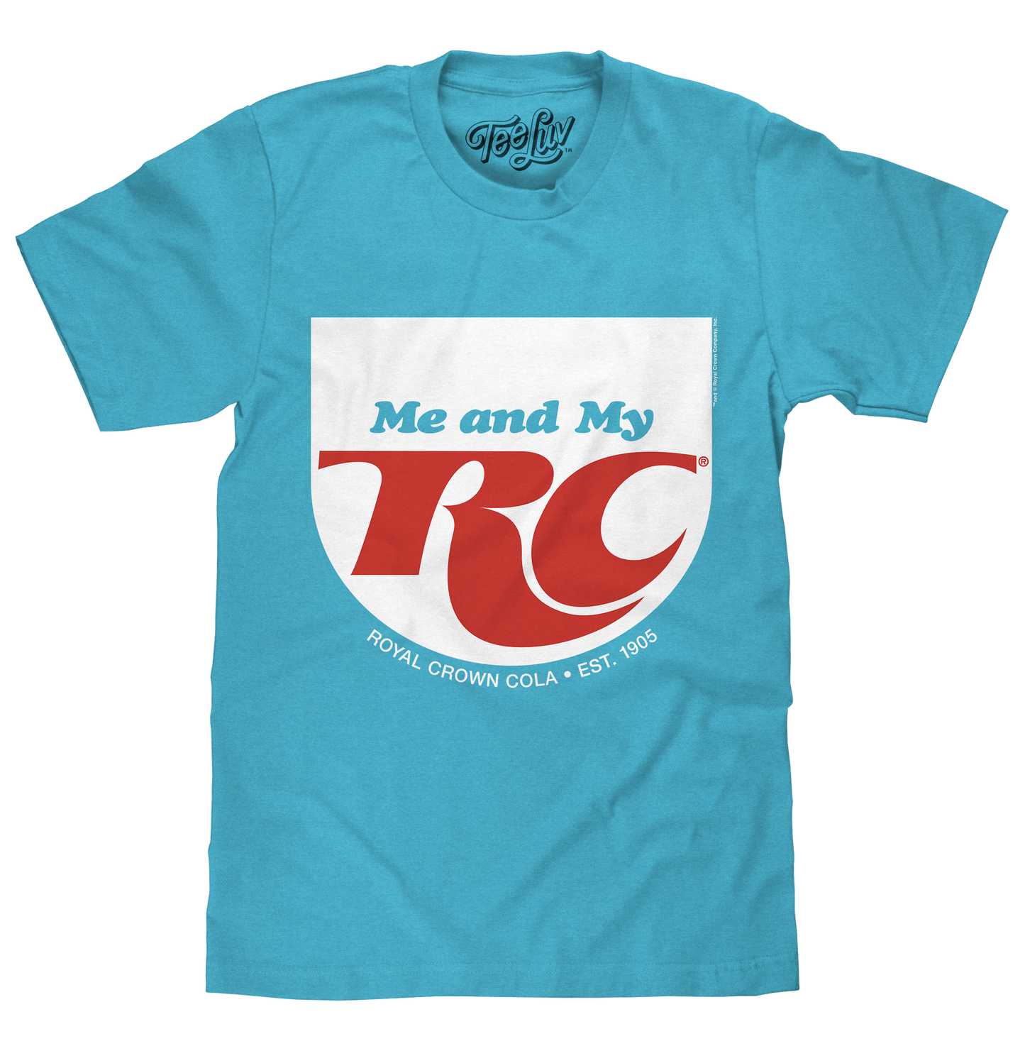 RC Cola Me and My RC Royal Crown Soda Mens T Shirt Aqua Blue