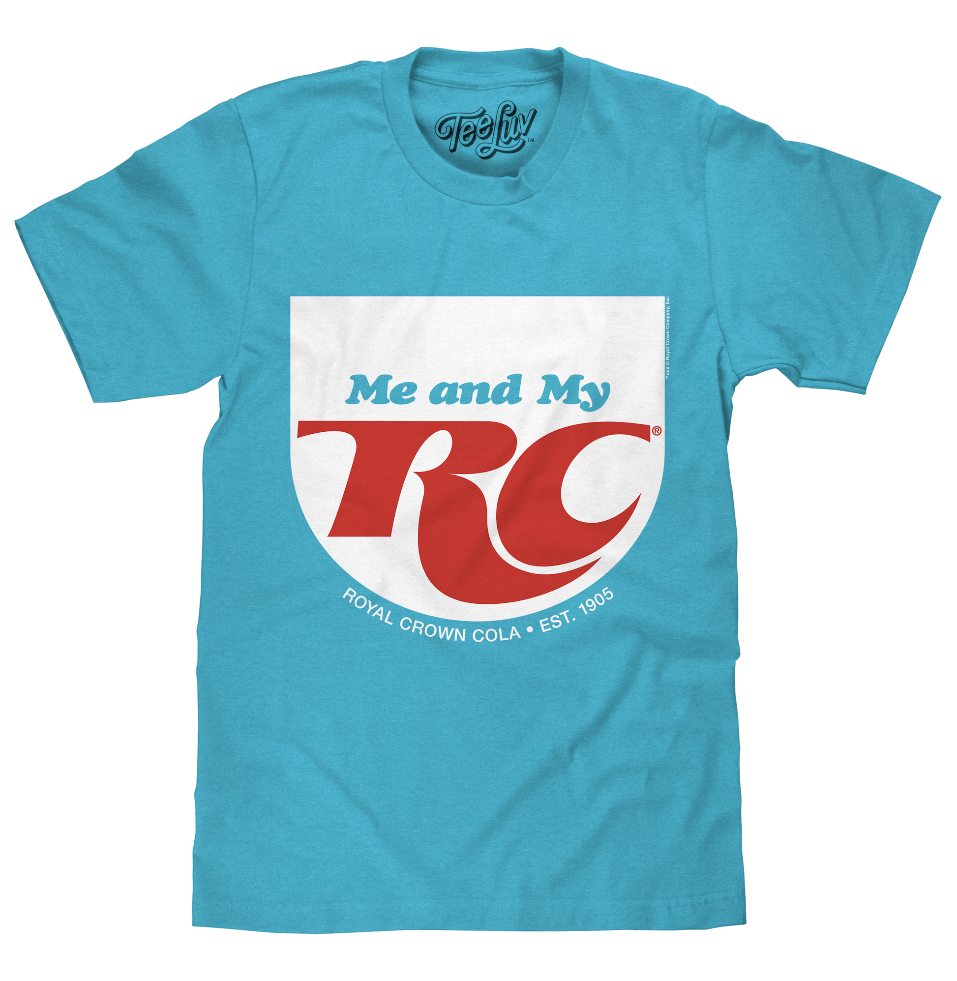 RC Cola Me and My RC Royal Crown Soda Mens T Shirt Aqua Blue