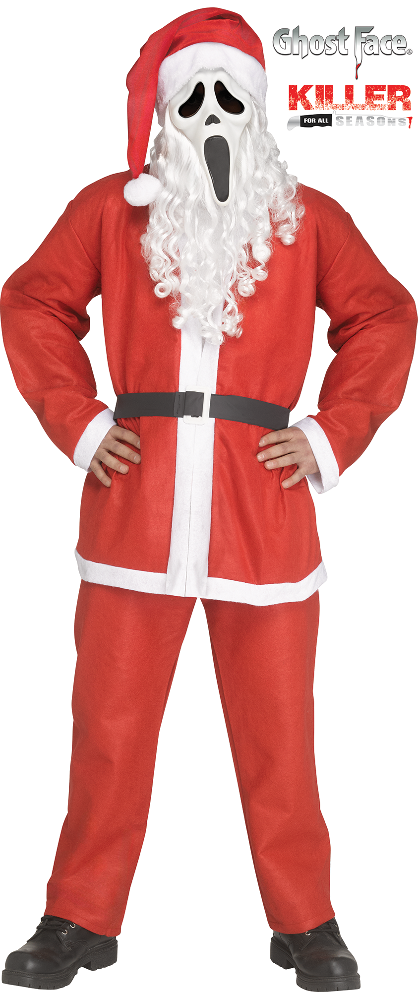 Pub Crawl Santa Ghost Face Scream Adult Costume