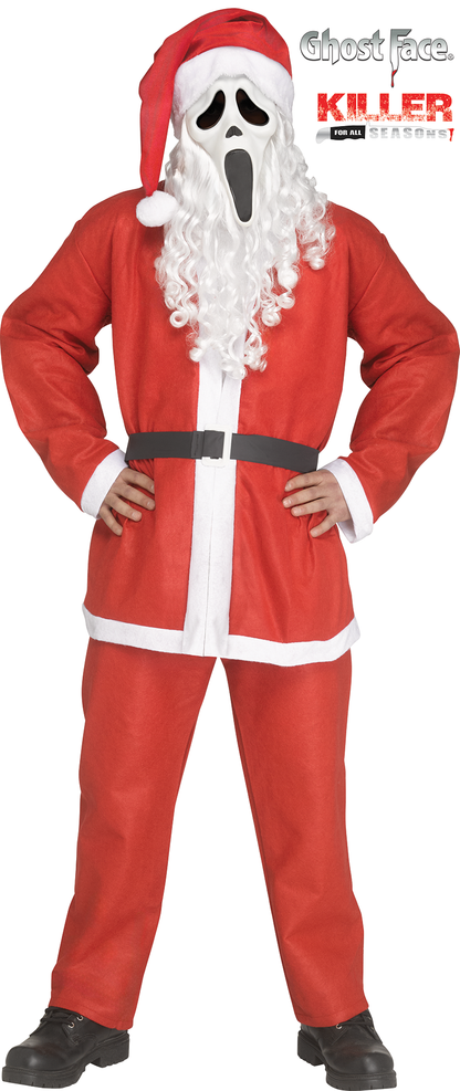 Pub Crawl Santa Ghost Face Scream Adult Costume