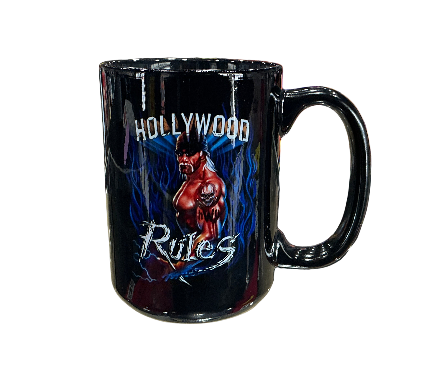 Hollywood Hulk Hogan Blue Flame Coffee Mug Black