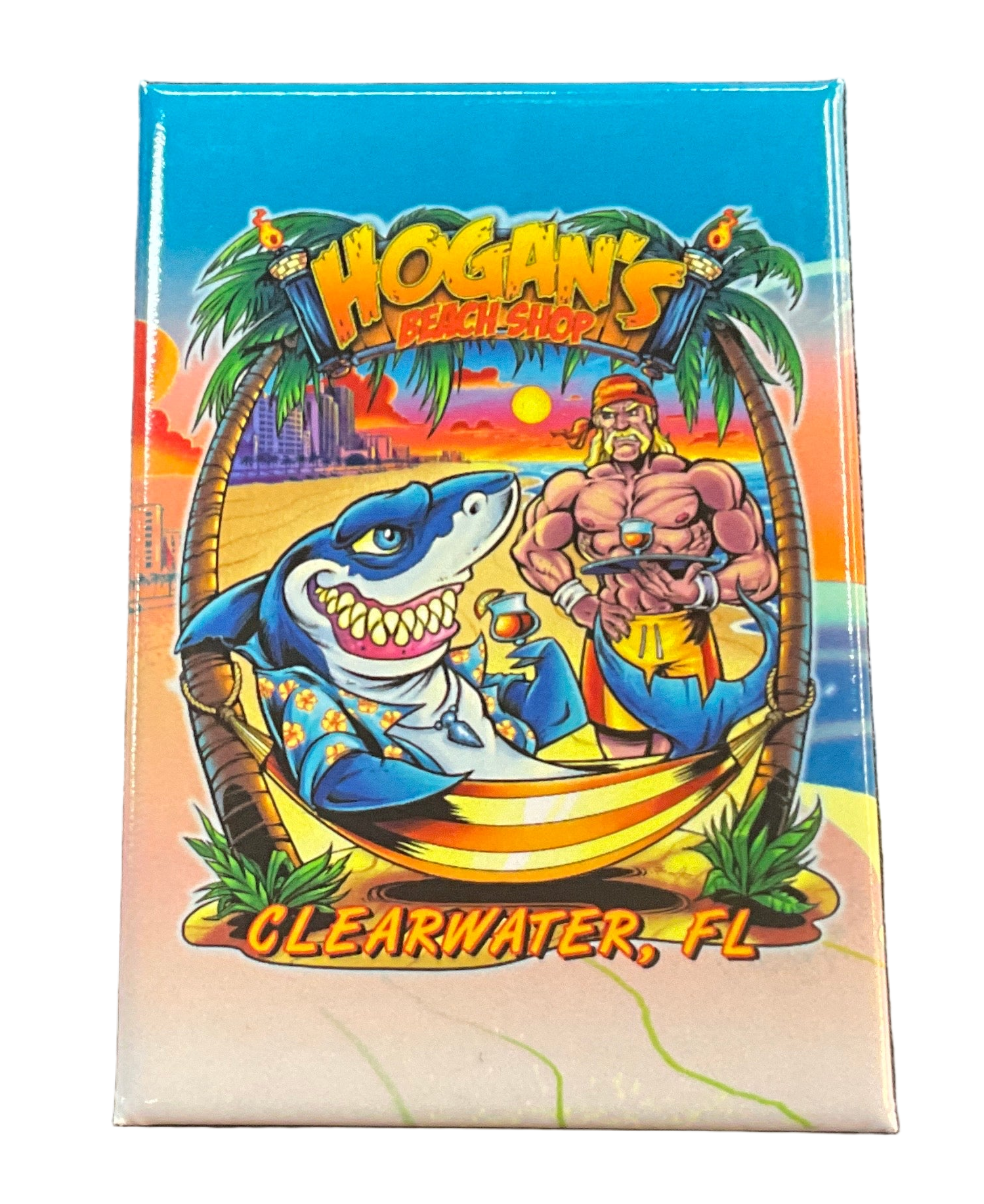 Hulk Hogan Hogan's Beach Shop Shark Hammock HBS Flat Magnet