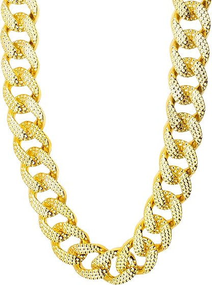 Adult Chain Pimp Cuban Link Gold Hip Hop Costume Necklace