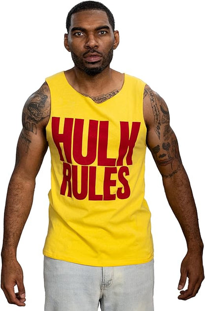 Wrestler Hogan Rules Sleeveless Mens T Shirt Yellow