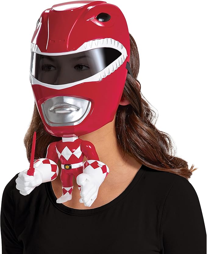 Red Mighty Morphin Power Rangers Mega Child Mask With Moving Parts