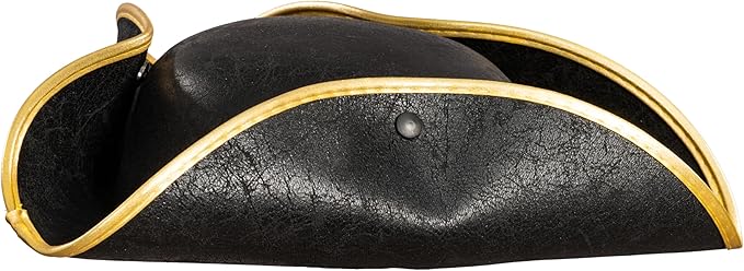 Pirate Hat Tricorn Faux Leather Colonial Renaissance Halloween Cosplay Costume Hat