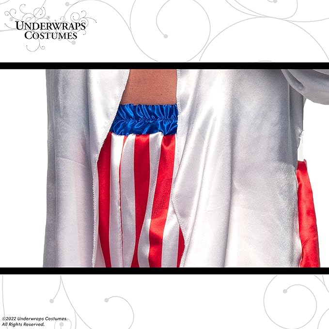 Satin Boxing Champ Two Piece Adult Costume Red, White, and Blue