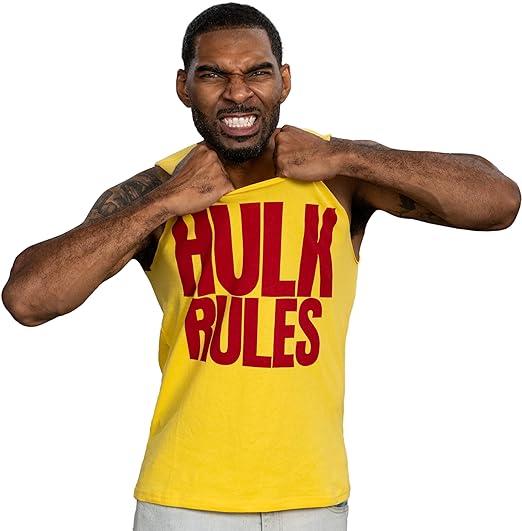 Wrestler Hogan Rules Sleeveless Mens T Shirt Yellow