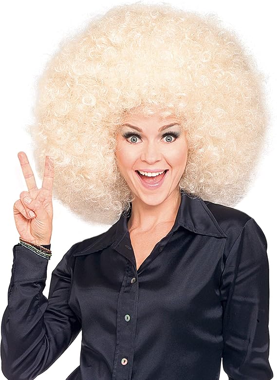 Super Afro Wig Blonde Unisex For Adults