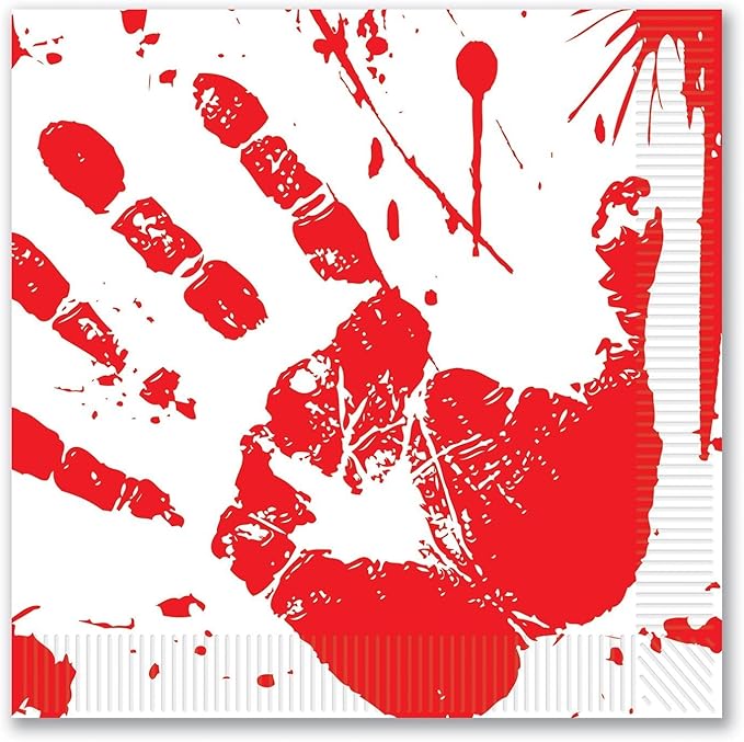 Bloody Handprints Luncheon Napkins