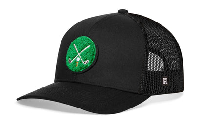 Golf Trucker Hat Chenille Haka Hat Black Club X Snapback