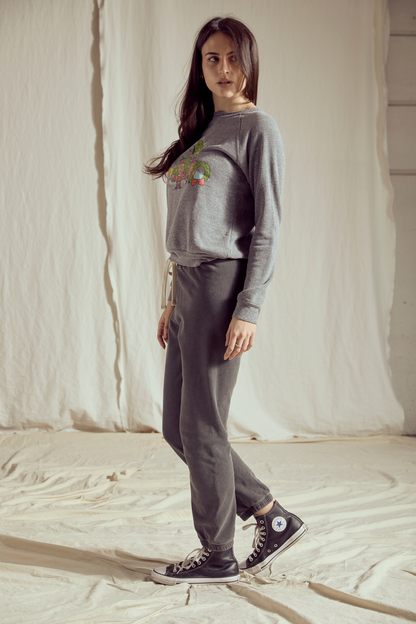 Peanuts Christmas Womens Crewneck Sweatshirt Grey