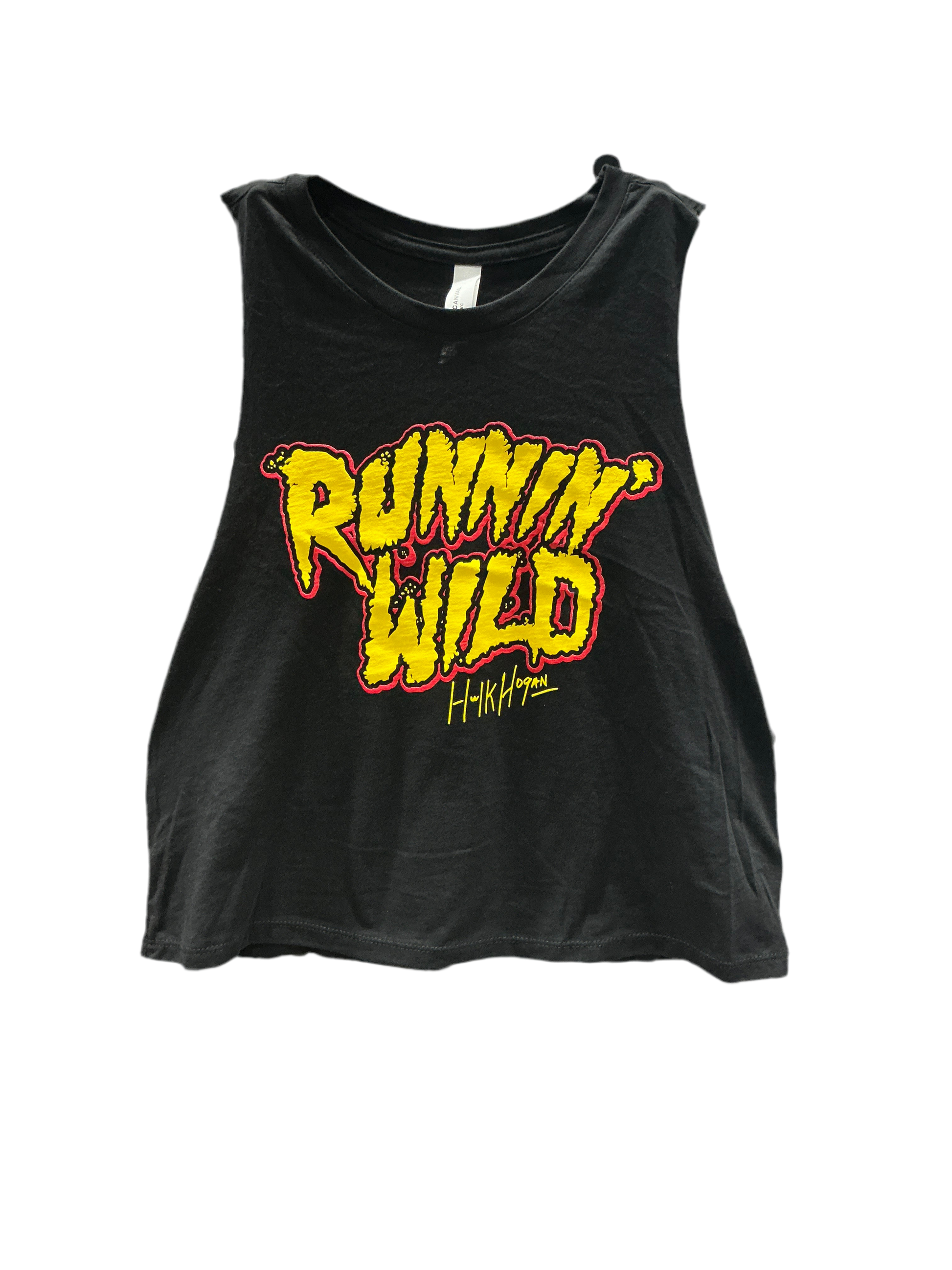 Hulk Hogan Runnin Wild Womens Crop Tank Top Shirt Black