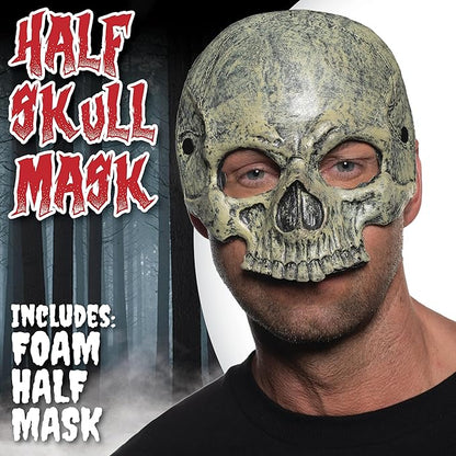 Adult Foam Half Skull Costume Mask