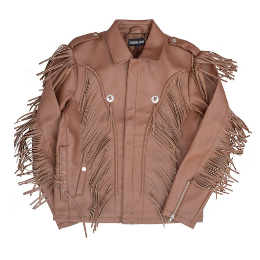 Cowboy Traditional Leather Western Jacket with Fringe Halloween Costume