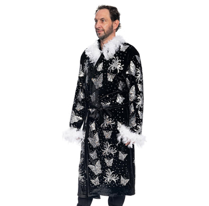 Nature Boy Flair Wrestler Deluxe Robe Halloween Costume Black