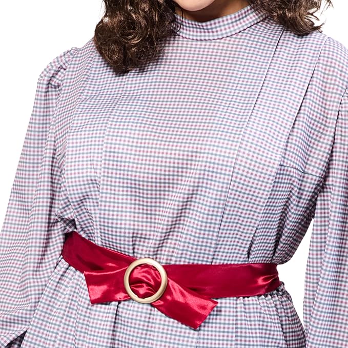 Samantha Parkington American Girl Doll Plaid Womens Costume Dress