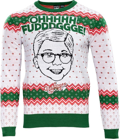 Officially Licensed Christmas Story Ralphie Ohh Fuddggee Adult Knitted Ugly Christmas Sweater