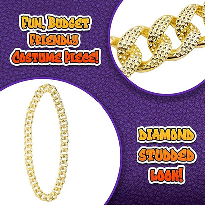 Adult Chain Pimp Cuban Link Gold Hip Hop Costume Necklace