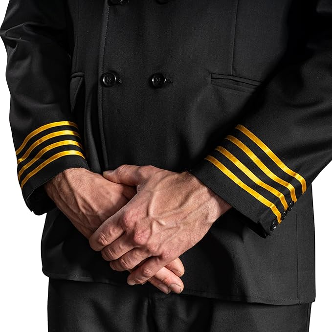 Adult Men's Pilots Uniform Halloween Cosplay Costume Deluxe Set