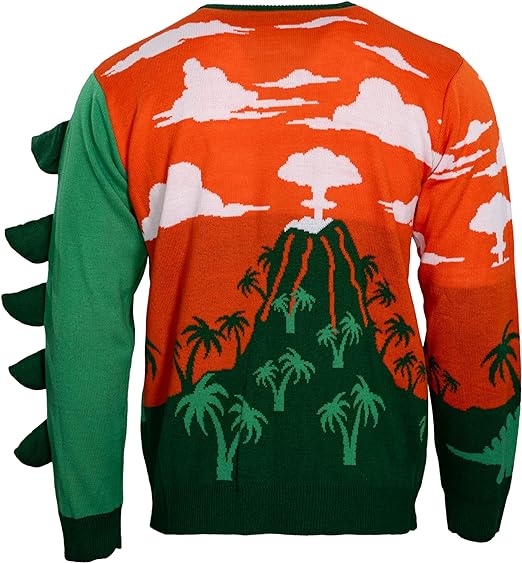3D T-Rex Santa Hat Light UP Sweater