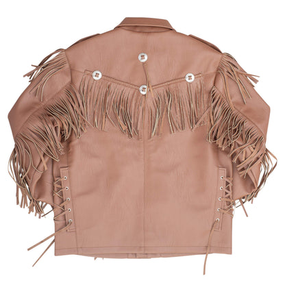 Cowboy Traditional Leather Western Jacket with Fringe Halloween Costume