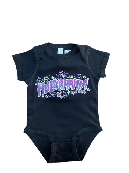 Hulk Hogan Glitter Hulkamania Infant Baby One Piece Romper Bodysuit Black