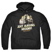 Load image into Gallery viewer, Abbott &amp; Costello Horsing Around Mens Hoodie Black
