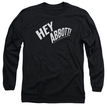 Load image into Gallery viewer, Abbott &amp; Costello Hey Abbott Mens Long Sleeve Shirt Black
