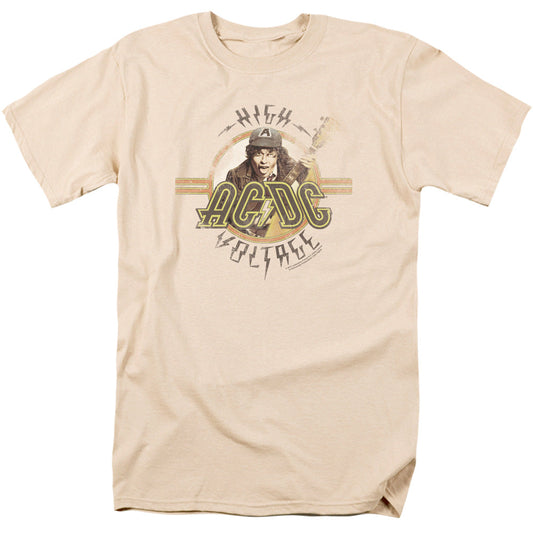 Acdc High Voltage Mens T Shirt Cream