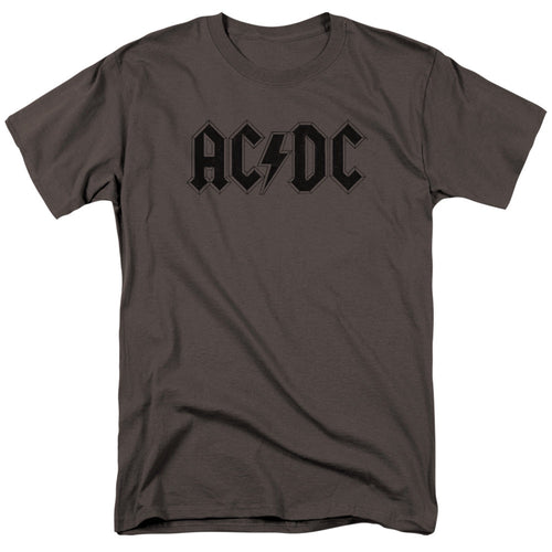 Acdc Worn Logo Mens T Shirt Charcoal