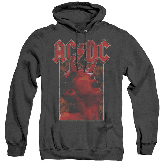 Acdc Horns Heather Mens Hoodie Black